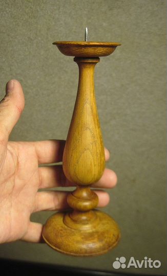 Подсвечник дубовый, 1 свеча
