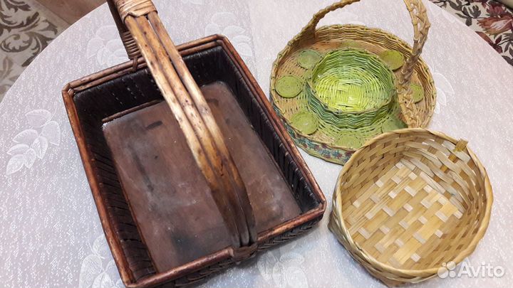 Корзиночки из соломки винтаж