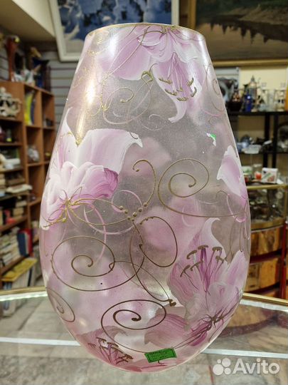 Напольная ваза цветное стекло