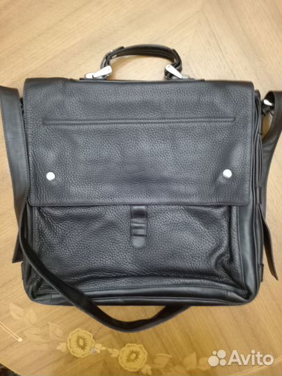 Мужской кожаный портфель sand