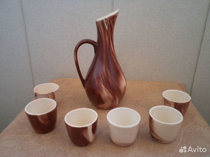 Сервиз Германия, блюдца, штоф, боченок, ваза