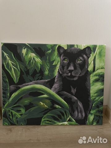 Готовая картина по номерам Пантера