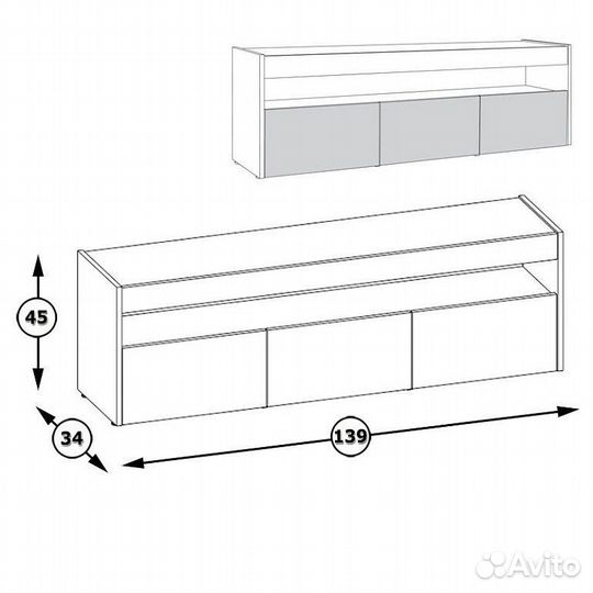 Тумба под тв 13.272 дизайн 1