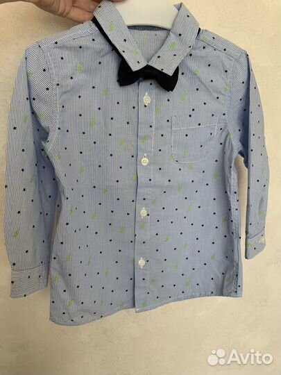 Детская рубашка с бабочкой,длинный рукав