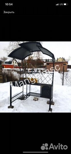 Мангал с печью под казан