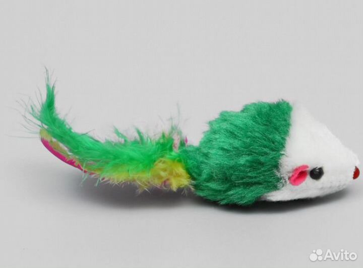 Набор игрушек для кошек: мышь 5 см и шарик с бубен