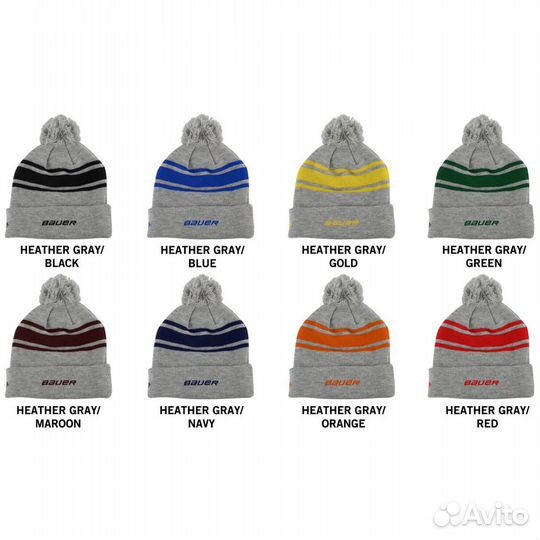 Шапка bauer NEW ERA team striped POM POM