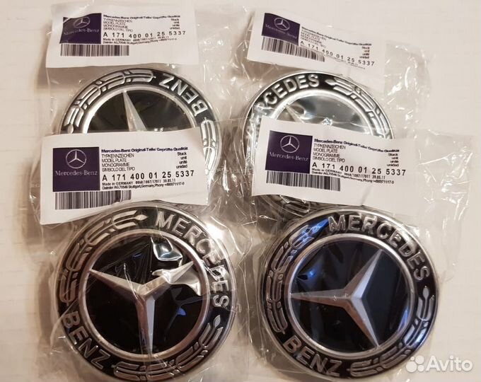 Заглушки литых дисков колпачки мерседес черные