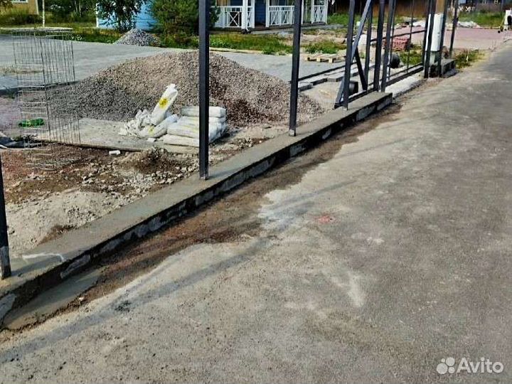 Фундамент дома,забора.Опалубка.Блоки
