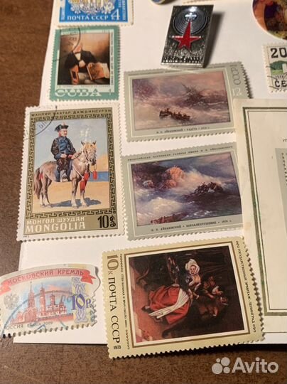 Почтовые марки и значки