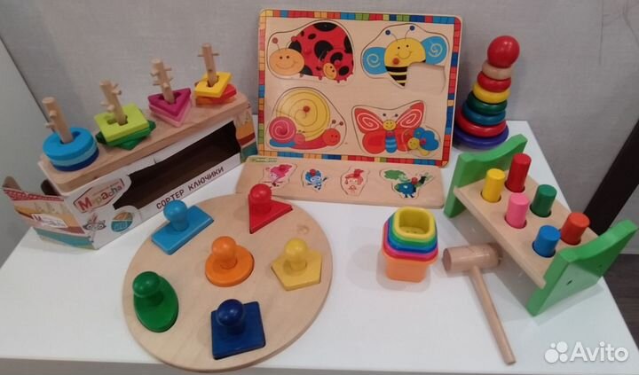 Развивающие деревянные игрушки пакетом