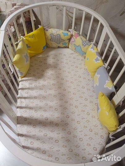 Детская кроватка трансформер с маятником