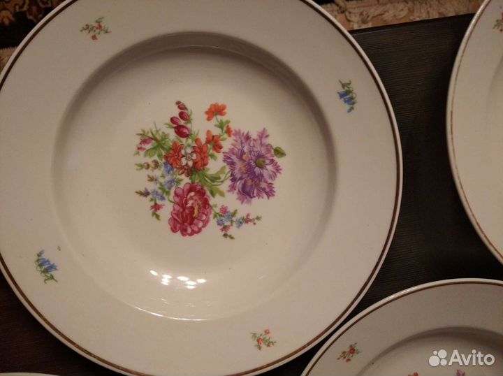 Суповые тарелки Мейсенский букет Дулево