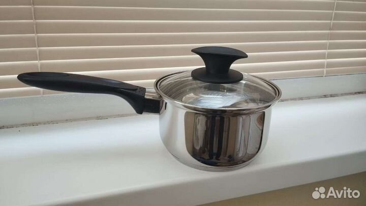 Новый набор кастрюля и ковш с крышками Кулинар