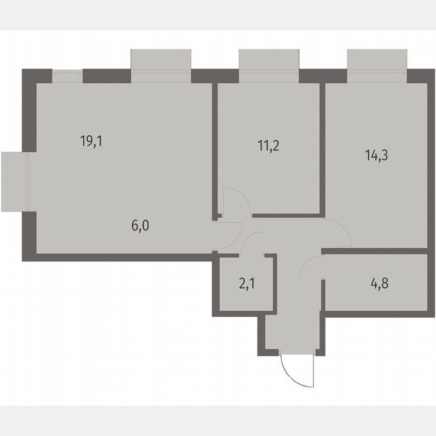 1-к. квартира, 64,9 м², 6/12 эт.