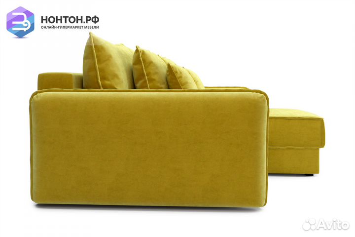 Диван угловой тик-так Антей горчичный