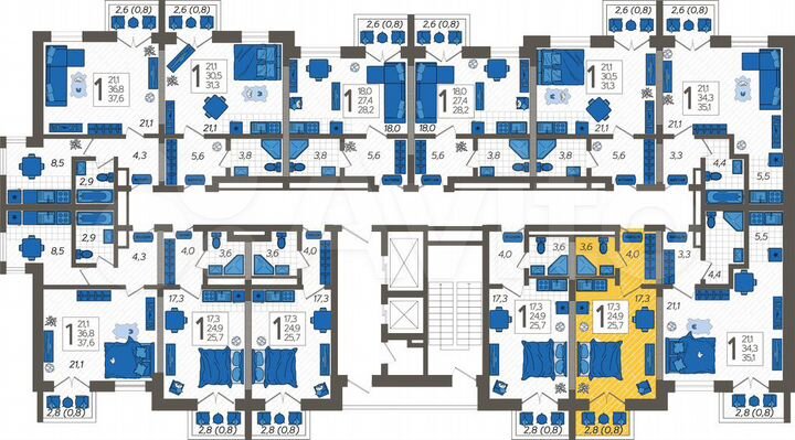 Квартира-студия, 25,7 м², 12/12 эт.