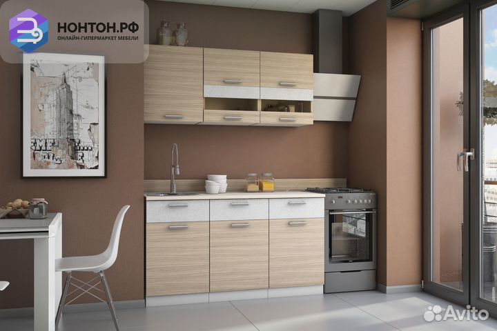 Кухня Эра Сахара 1.5 м белый артекс / сахара