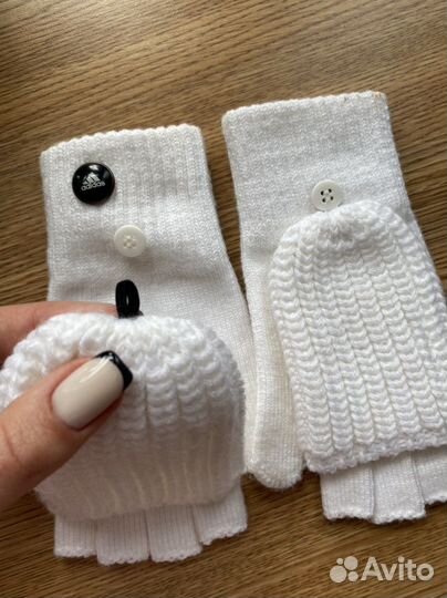 Перчатки Варижки Adidas 2в1 белые оригинал