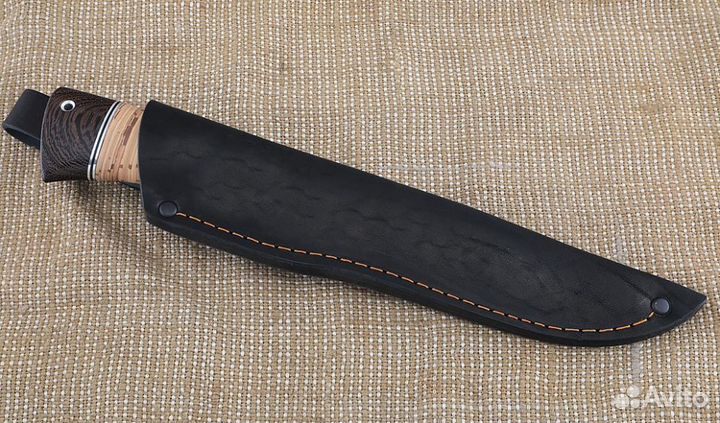 Нож Косуля клинок стальной трос рукоять береста