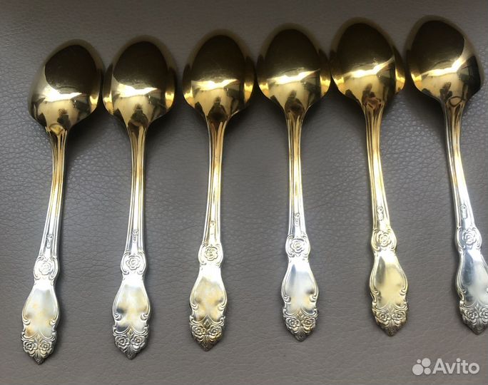 Ложки чайные мельхиоровые Роза