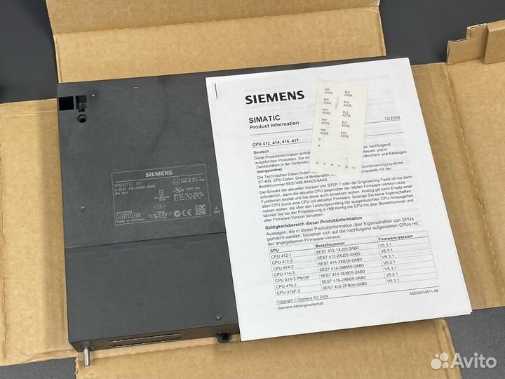 Siemens 6ES7 416-3XR05-0AB0 новый, 1 шт