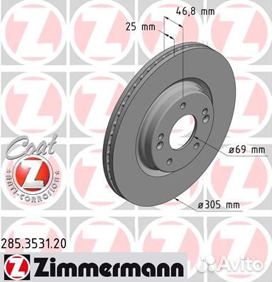 Диск тормозной перед 305x25/47-5x114 KIA i30