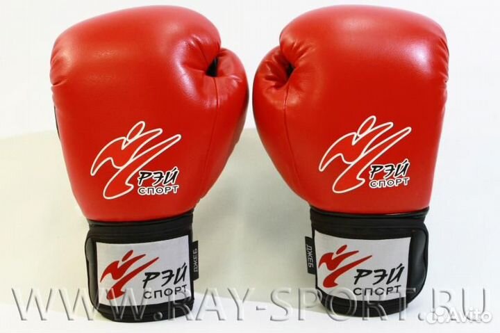 Перчатки для бокса Рэй-Спорт Джеб красные (8 oz, с