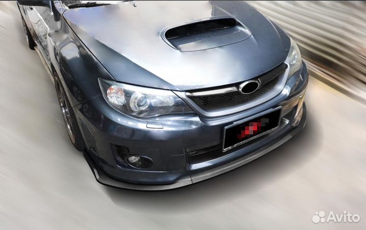 Губа переднего Subaru STI 2011-14 черный матовый