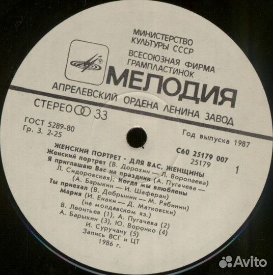 LP.Various- Женский Портрет - 1987