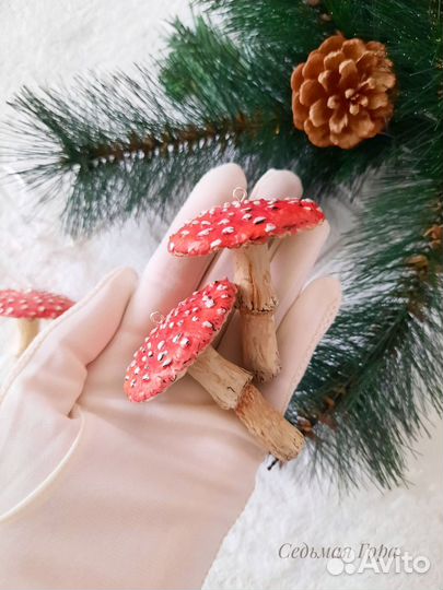 Елочная игрушка Мухомор (ручная работа)