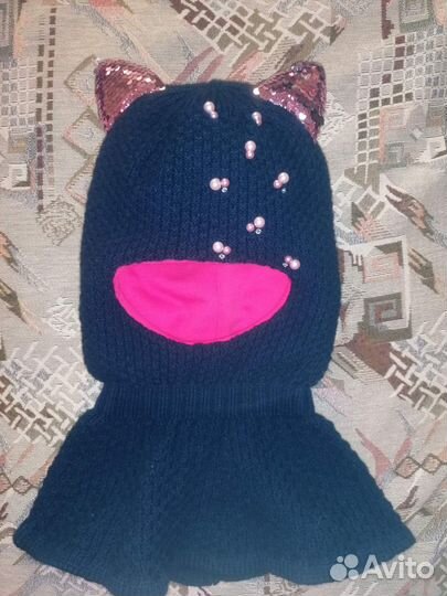 Шапки шлем для девочки зима