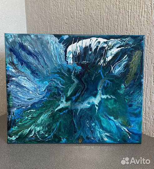 Картина в технике Fluid art 50х40
