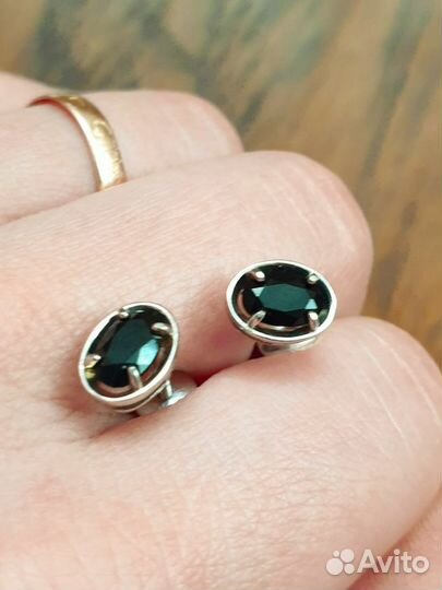 Серьги пусеты серебро