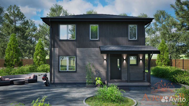 Каркасный дом 7х8 двухэтажный под ключ