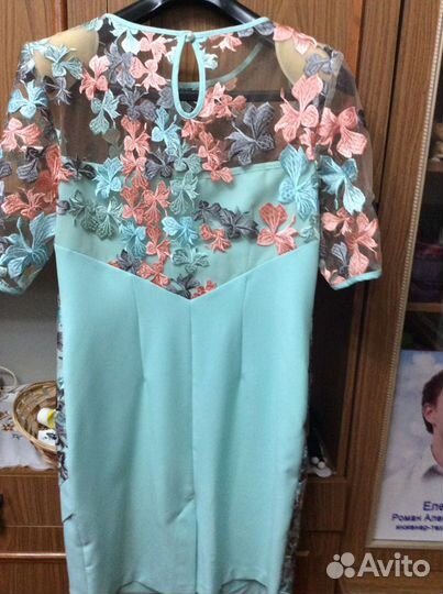 Платье нарядное, комбинированное ткань с сеточкой