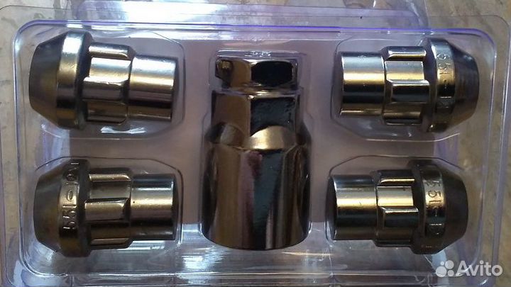 Колесные гайки М12х1.25 (секретки) + ключ S19-21