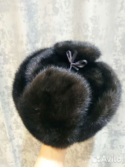 Мужская шапка ушанка мех норки