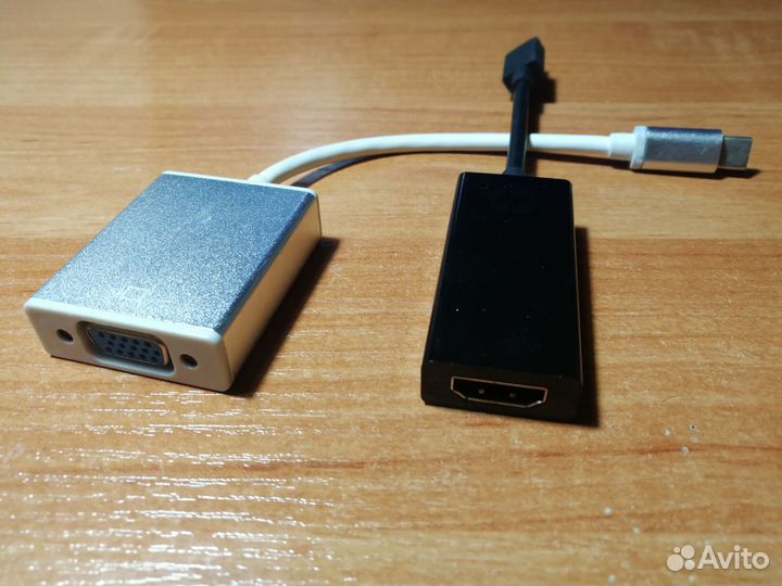 Переходники USB Type-C (M) - hdmi (F), и VGA