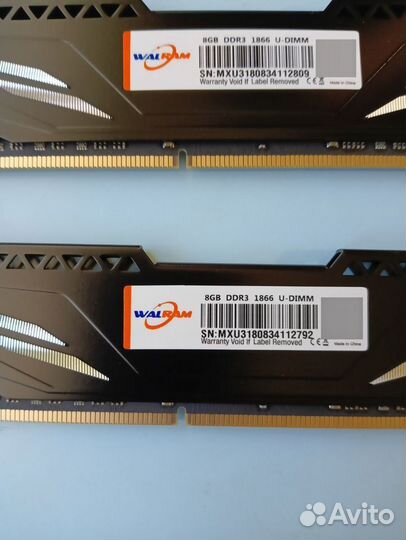 Оперативная память walram ddr3 8gb 16gb 1866