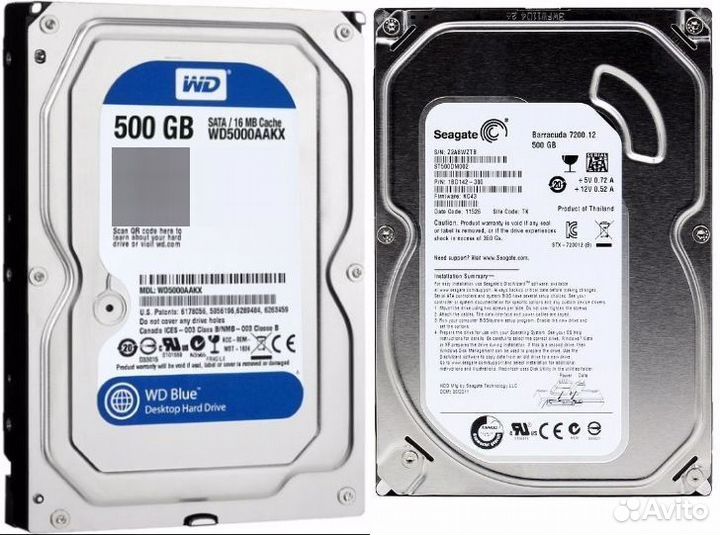 Б/у HDD диски WD Blue/Seagate 250-500GB