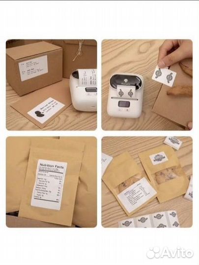 Мини термопринтер для наклеек/штрих кодов