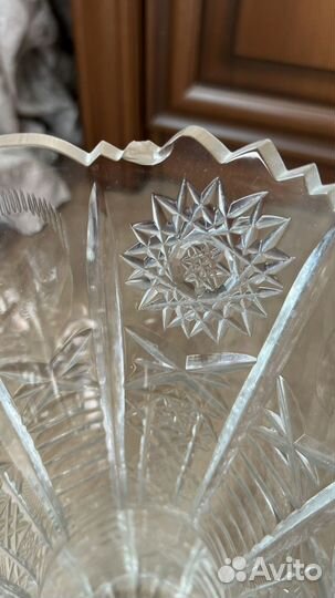 Большая хрустальная ваза для цветов СССР