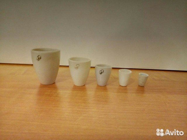 Тигели фарфоровые разных размеров