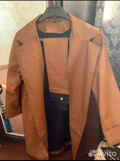 Кожаное Платье Тренч Плащ