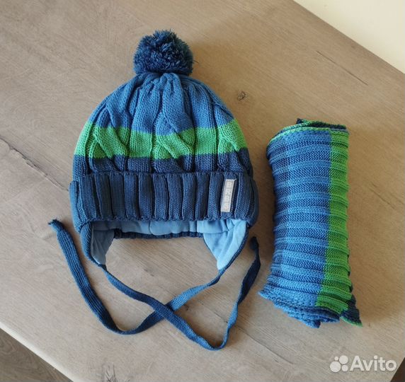 Шапка зимняя и шарф для мальчика