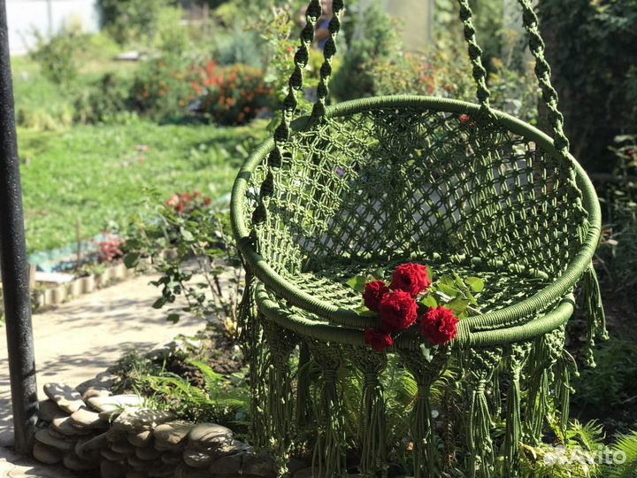 Подвесные качели макраме