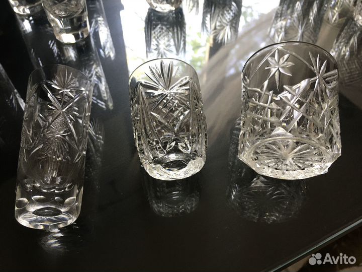 Хрустальные рюмки,стаканы,кружки в добор. Много