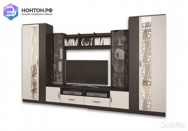 Стенка Марта-15 прямая венге / дуб белфорд