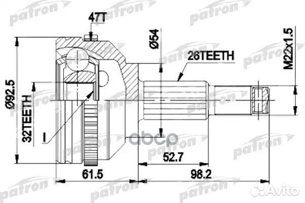 Шрус наружный PCV1438 patron